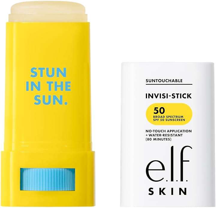 e.l.f. SKIN Suntouchable Invisi-Stick Face Sunscreen SPF 50, Clear, Lightweight with Sunflower Seed Oil, Vegan & Cruelty-Free - Image 8