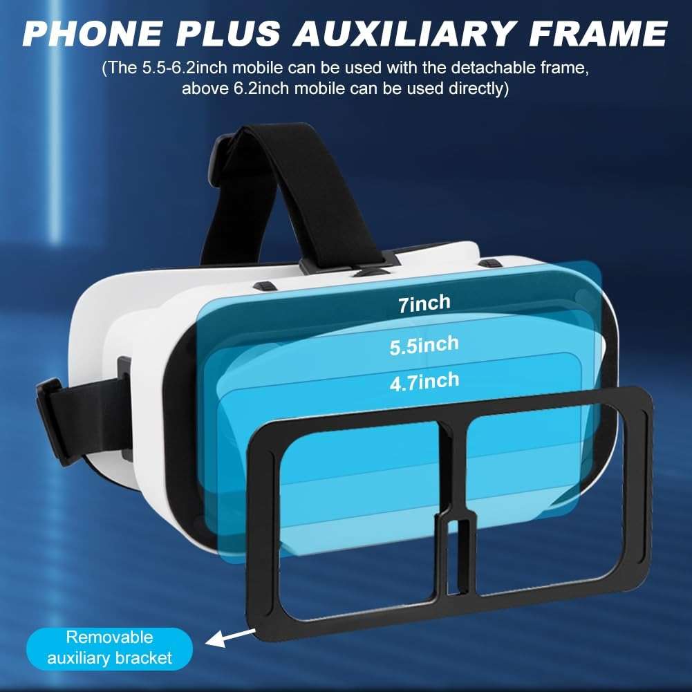 Virtual Reality Goggles, 3D VR Glasses Adjustable VR Virtual Reality Headset with Wide Angle Lens, Universal 3D VR Headset for Kids Adults, HD Goggles for Phone Movies Games - Image 3