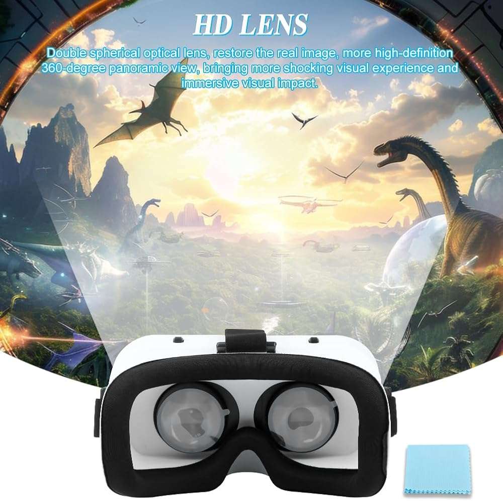 Virtual Reality Goggles, 3D VR Glasses Adjustable VR Virtual Reality Headset with Wide Angle Lens, Universal 3D VR Headset for Kids Adults, HD Goggles for Phone Movies Games - Image 7