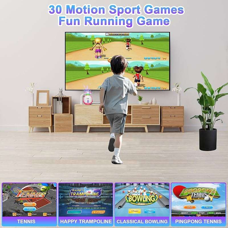 TV Game Console with 100+ Games, 2 Wireless Controllers, HDMI Plug & Play - Includes 30 Sportsgame & 17 AR Games - Birthday Christmas Xmas Gifts for Girls Boys , Age 3+ - Image 3
