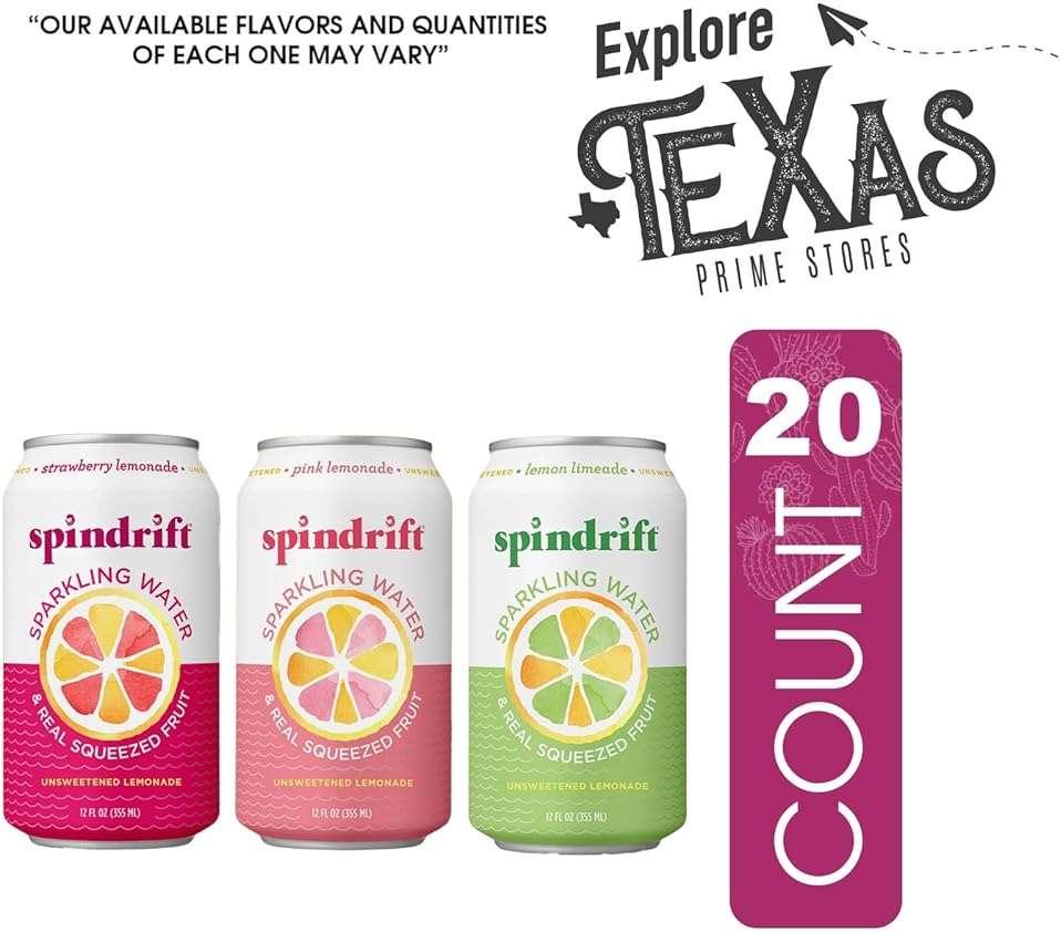 Spindrift Lemonade Collection 20- Pack of Sparkling Water & Real Squeezed Fruit 12 fl oz Can - Image 3