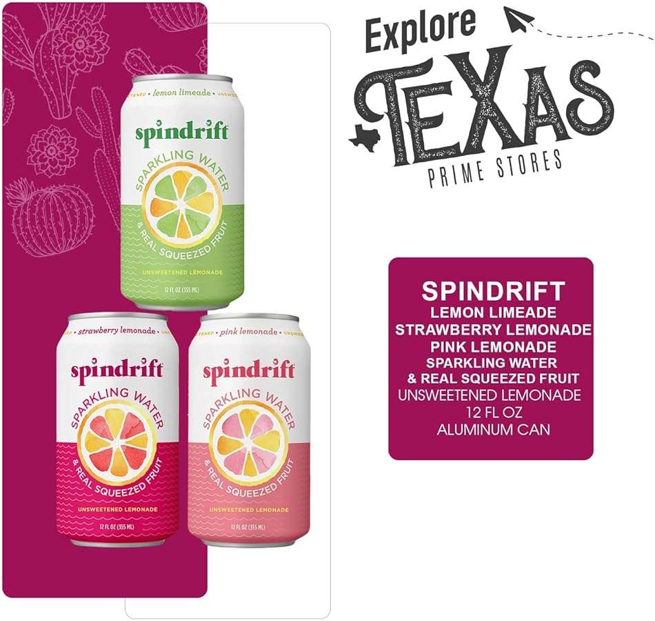 Spindrift Lemonade Collection 20- Pack of Sparkling Water & Real Squeezed Fruit 12 fl oz Can - Image 4
