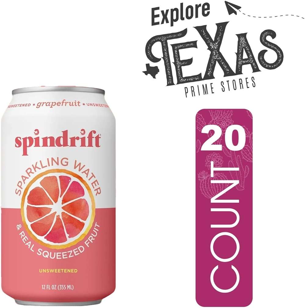 Spindrift 20- Pack of Grapefruit Sparkling Water & Real Squeezed Fruit 12 fl oz Can - Image 3