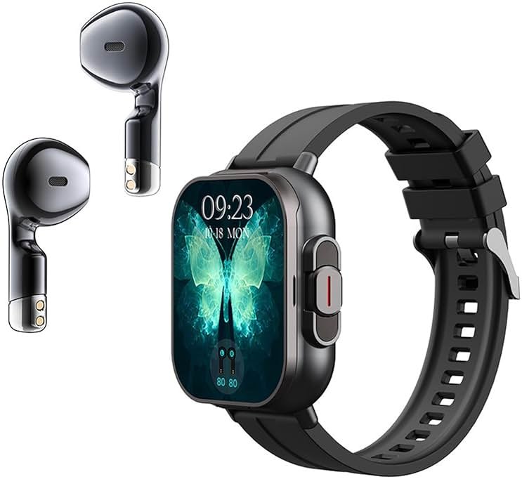 Zopsc Smart Watch with Earbuds, 2.01 Inch Smartwatch with Various Sports Modes, Remote Camera Control etc, HD Touch Screen 2 in 1 Sport Fitness Tracker Watch for Men Women. - Product Image