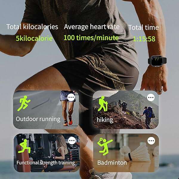 Zopsc Smart Watch with Earbuds, 2.01 Inch Smartwatch with Various Sports Modes, Remote Camera Control etc, HD Touch Screen 2 in 1 Sport Fitness Tracker Watch for Men Women. - Image 7