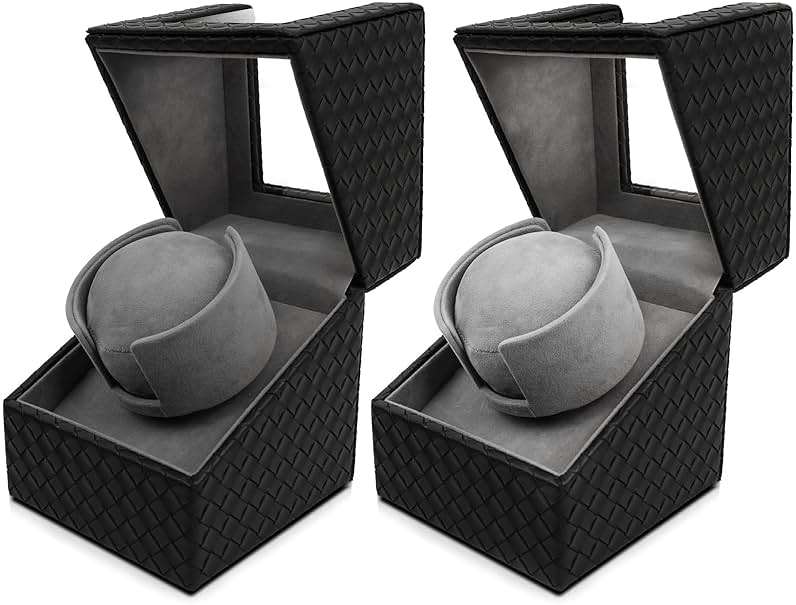 VIIFF Watch Winder for Automatic Watches – Silent Adjustable Rotation, Premium PU Leather Automatic Watch Winder, Soft Interior, Ideal Gift Option, Luxurious Display Case for Automatic Watches - Image 1