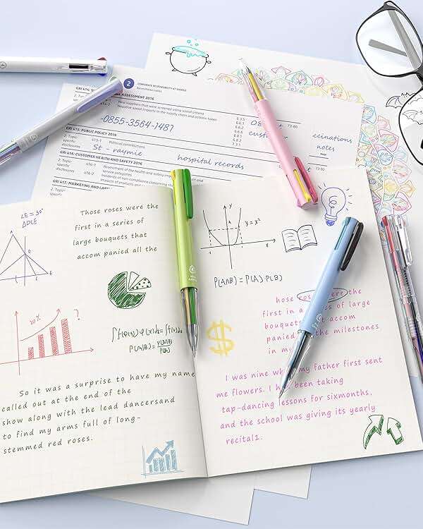 Four Candies 6 PCS Multicolor Pen, 0.5mm Colored Gel Pens, 4-in-1 Multicolor Gel Ink Pens, 18 Colors Retractable Ink for Office, School & Back to School Supplies & Nurse Accessories for Work - Image 2
