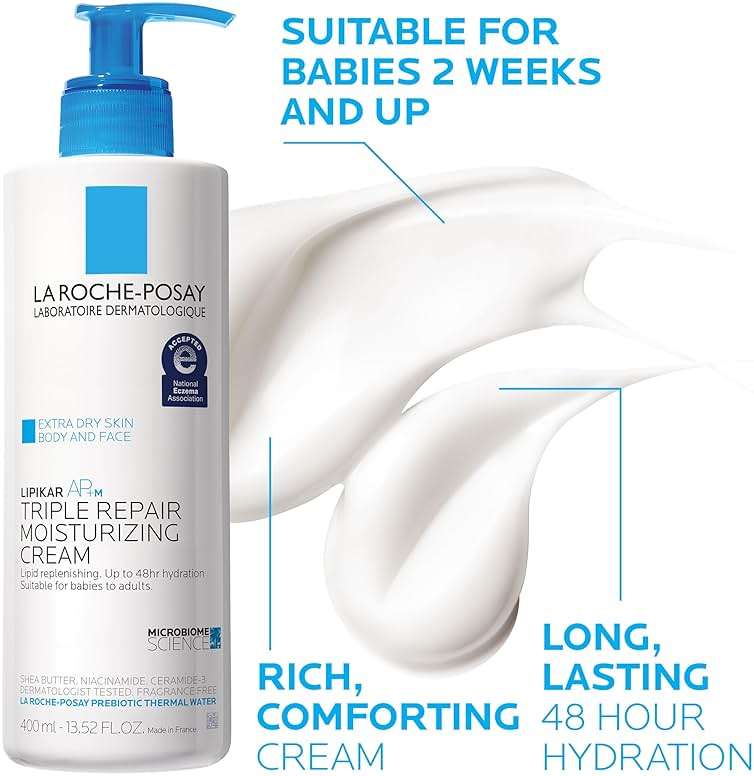 La Roche-Posay Lipikar AP+MAX Triple Repair Moisturizing Body Cream | Face & Body Lotion for Dry Skin with Shea Butter & Niacinamide | Gentle Moisturizer for Very Dry, Rough & Sensitive Skin - Image 4