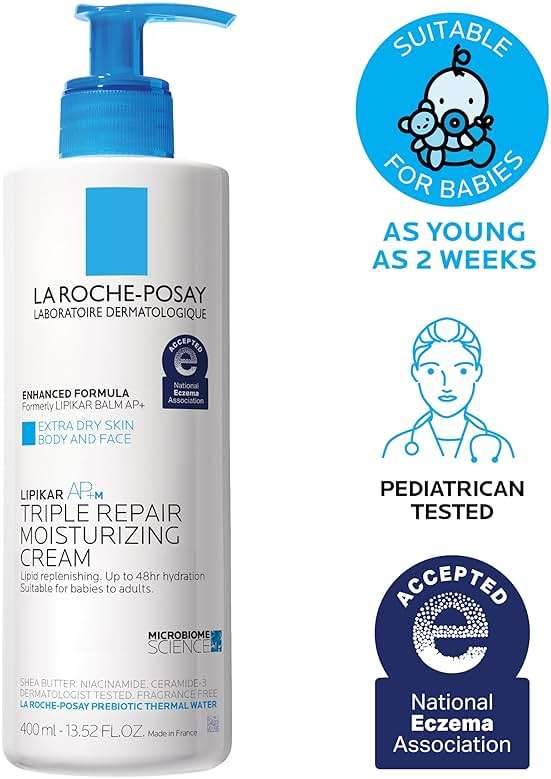 La Roche-Posay Lipikar AP+MAX Triple Repair Moisturizing Body Cream | Face & Body Lotion for Dry Skin with Shea Butter & Niacinamide | Gentle Moisturizer for Very Dry, Rough & Sensitive Skin - Image 5