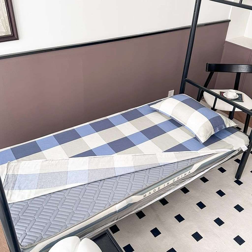 100% Cotton Floor Futon Mattress Cover Japanese Futon Mattress Cover with Zipper Shikibuton Bedsheet Covers Soft Skin-Friendly Dust Dustproof for Dormitory,B,90 * 200cm(Twin) - Image 7