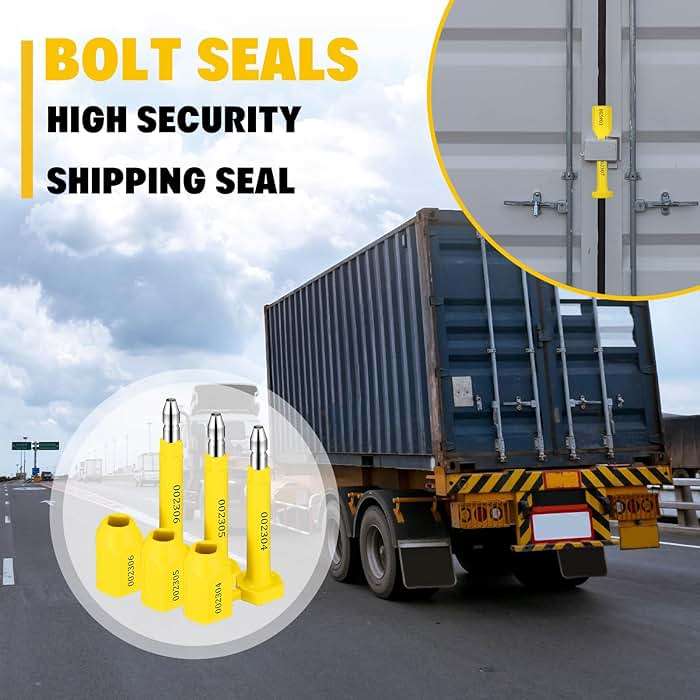 Threlaco 100 Pcs Bolt Shipping Seal with Print Progressive Numbering Disposable Truck Container Seals for Trucks, Trailers, Cargo Containers, Yellow - Image 5