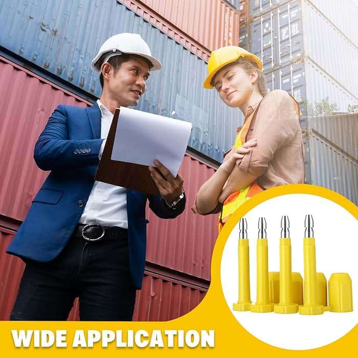 Threlaco 100 Pcs Bolt Shipping Seal with Print Progressive Numbering Disposable Truck Container Seals for Trucks, Trailers, Cargo Containers, Yellow - Image 6