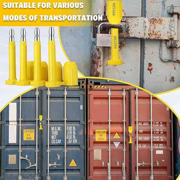 Threlaco 100 Pcs Bolt Shipping Seal with Print Progressive Numbering Disposable Truck Container Seals for Trucks, Trailers, Cargo Containers, Yellow - Image 7