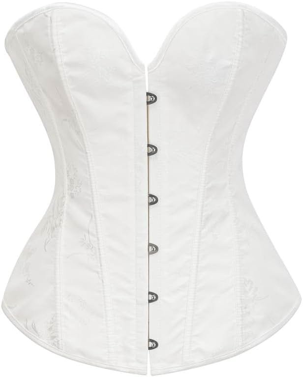 Dreay Black Women's Breathable Corset Top - Sexy See Through Mesh - Satin Overbust Lace Up - Waist Trainer for Women - Product Image