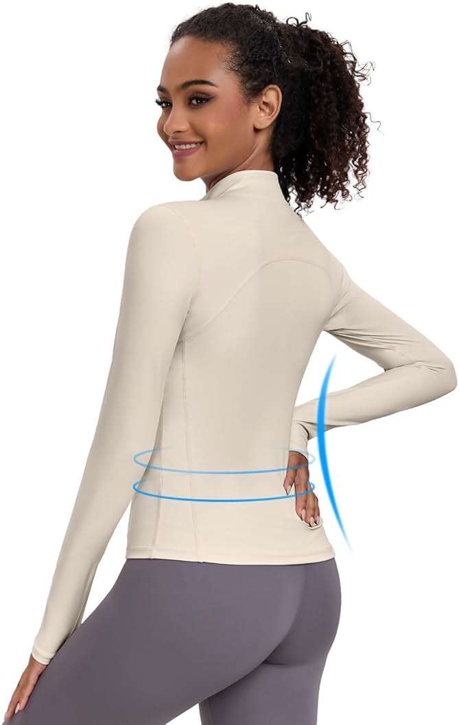 VUTRU Womens Workout Yoga Jackets Zip Up Athletic Sport Track Shirts Ligheweight Gym Tops - Image 3