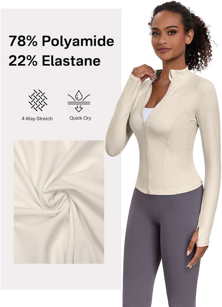 VUTRU Womens Workout Yoga Jackets Zip Up Athletic Sport Track Shirts Ligheweight Gym Tops - Image 5