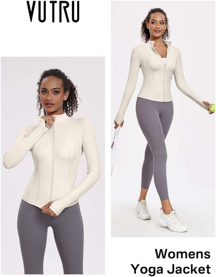 VUTRU Womens Workout Yoga Jackets Zip Up Athletic Sport Track Shirts Ligheweight Gym Tops - Image 6