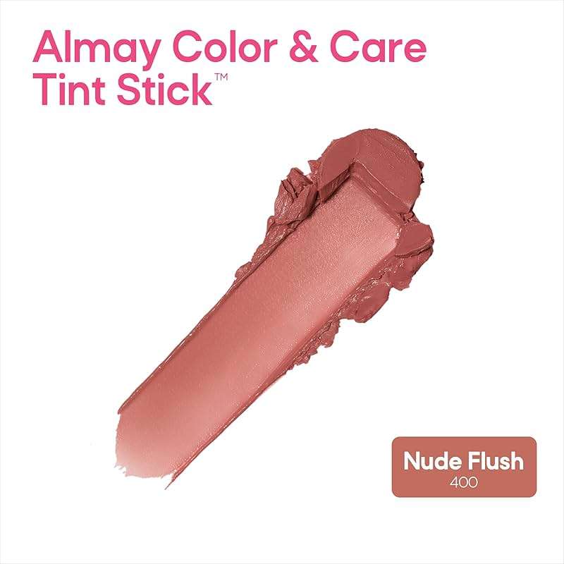 Almay Lip and Cheek Tint, Color & Care Tint Stick, Multi-Use Moisturizing Blush and Lip Color, Dewy Finish, 400 Nude Flush, 0.25 oz - Image 2