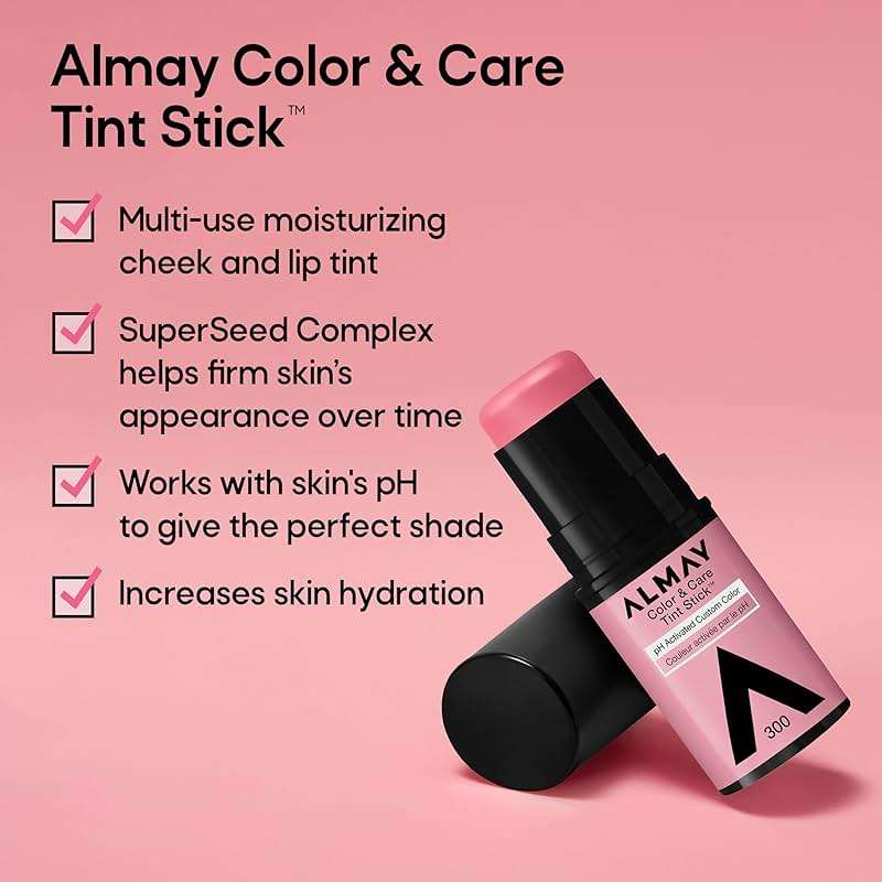 Almay Lip and Cheek Tint, Color & Care Tint Stick, Multi-Use Moisturizing Blush and Lip Color, Dewy Finish, 400 Nude Flush, 0.25 oz - Image 3