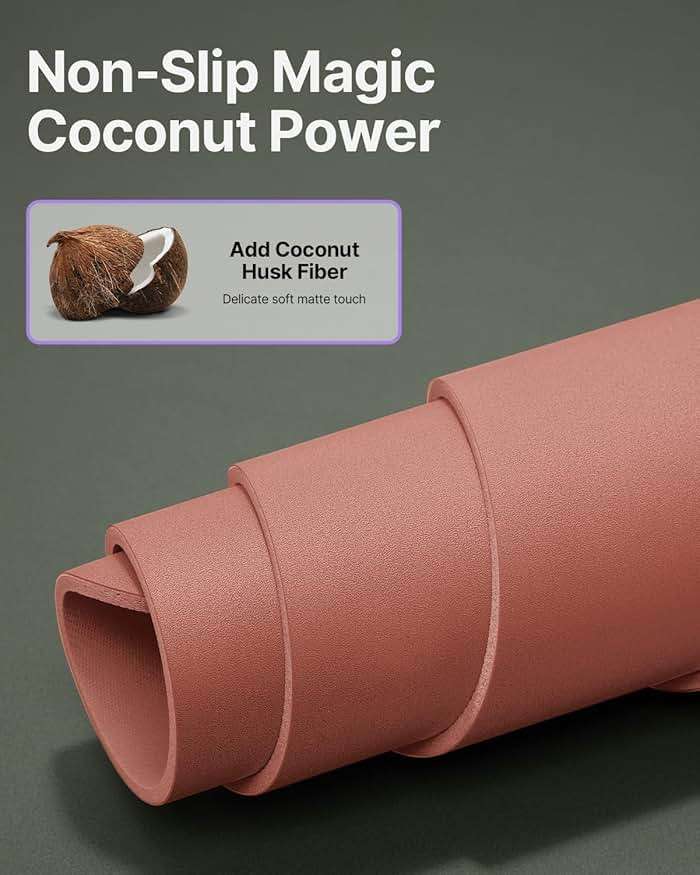 YOTTOY Yoga Mat,Non-Slip Hot Yoga Mat with Anti-Tear Design and Friendly Natural Rubber Mat with Strap and Bag - Image 3