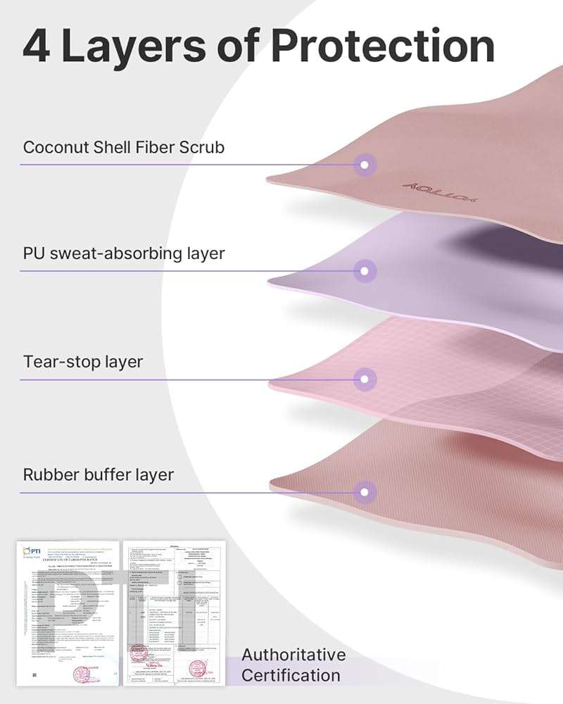 YOTTOY Yoga Mat,Non-Slip Hot Yoga Mat with Anti-Tear Design and Friendly Natural Rubber Mat with Strap and Bag - Image 5