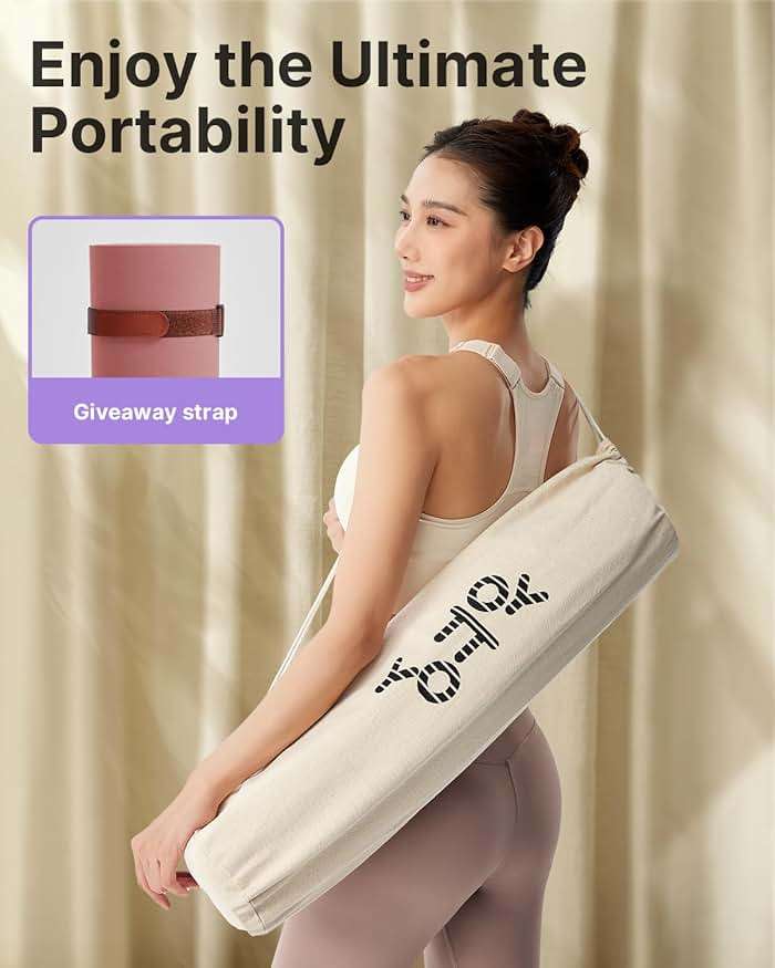 YOTTOY Yoga Mat,Non-Slip Hot Yoga Mat with Anti-Tear Design and Friendly Natural Rubber Mat with Strap and Bag - Image 9