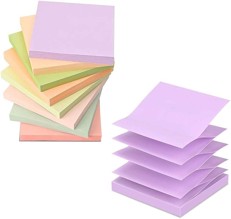 BAYTORY 640 Sheets Pop Paper Up Sticky Notes, 3 x 3 Inches, Morandi Colored Self-Sticky Note Pads, Memo Pads for School Office Home Desk Accessories (Morandi Series) - Image 1