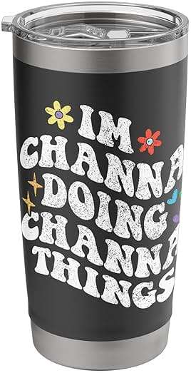 Retro Groovy Im Channa Doing Channa Things Funny Mother's Stainless Steel Insulated Tumbler - Image 1