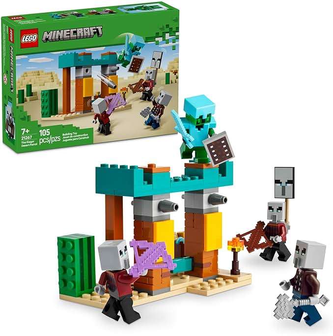 LEGO Minecraft The Illager Desert Patrol Toy Figures and Playset - Building Minecraft Toy for Kids, Boys and Girls, Ages 7+ - with 4 Figures for Pretend Play - Gift Idea for Birthdays - 21267 - Image 1