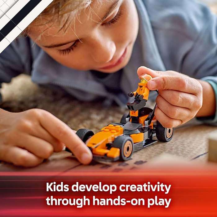 LEGO City F1 Driver with McLaren Race Car Toy - Model Car Building Toy Kit for Kids, Boys and Girls, Ages 6+ - F1 Collectible for Fans - with a Driver Minifigure - Gift Idea for Birthdays - 60442 - Image 5