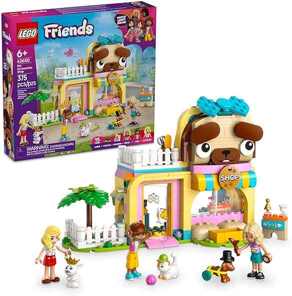 LEGO Friends Pet Accessories Shop Pretend Play Set - Building Toy for Kids, Girls and Boys, Ages 6+ - with 3 Minidolls, Toy Dog, Cat, & Rabbit - Gift Idea for Birthday - 42650 - Image 1
