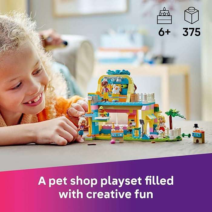 LEGO Friends Pet Accessories Shop Pretend Play Set - Building Toy for Kids, Girls and Boys, Ages 6+ - with 3 Minidolls, Toy Dog, Cat, & Rabbit - Gift Idea for Birthday - 42650 - Image 2