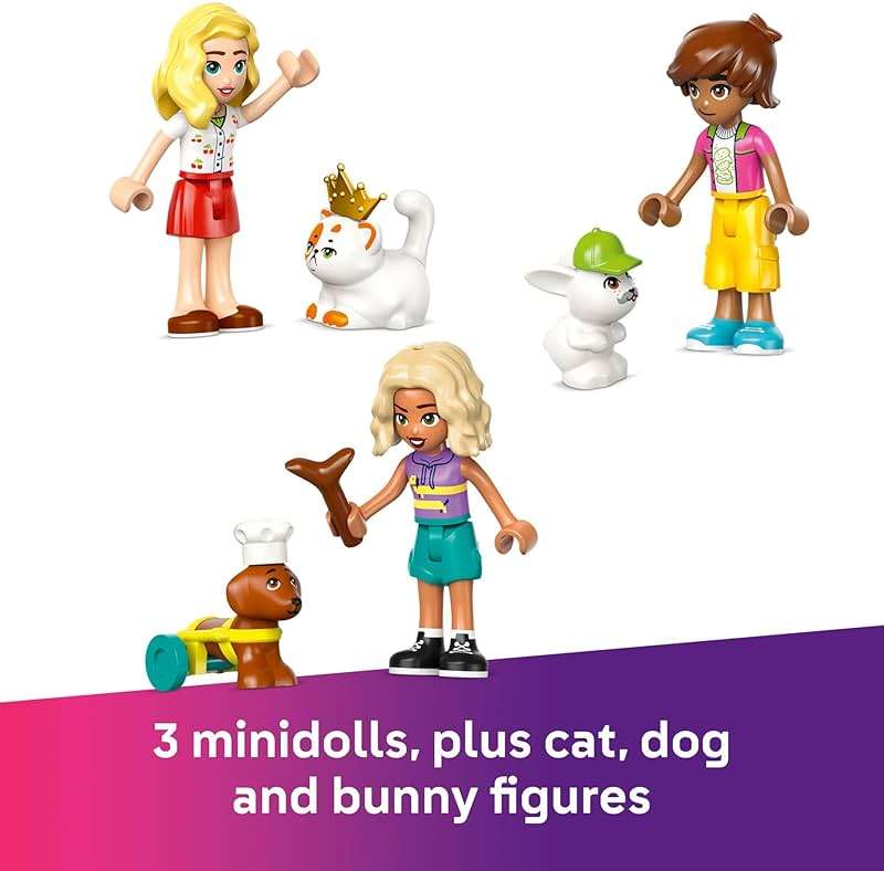 LEGO Friends Pet Accessories Shop Pretend Play Set - Building Toy for Kids, Girls and Boys, Ages 6+ - with 3 Minidolls, Toy Dog, Cat, & Rabbit - Gift Idea for Birthday - 42650 - Image 4