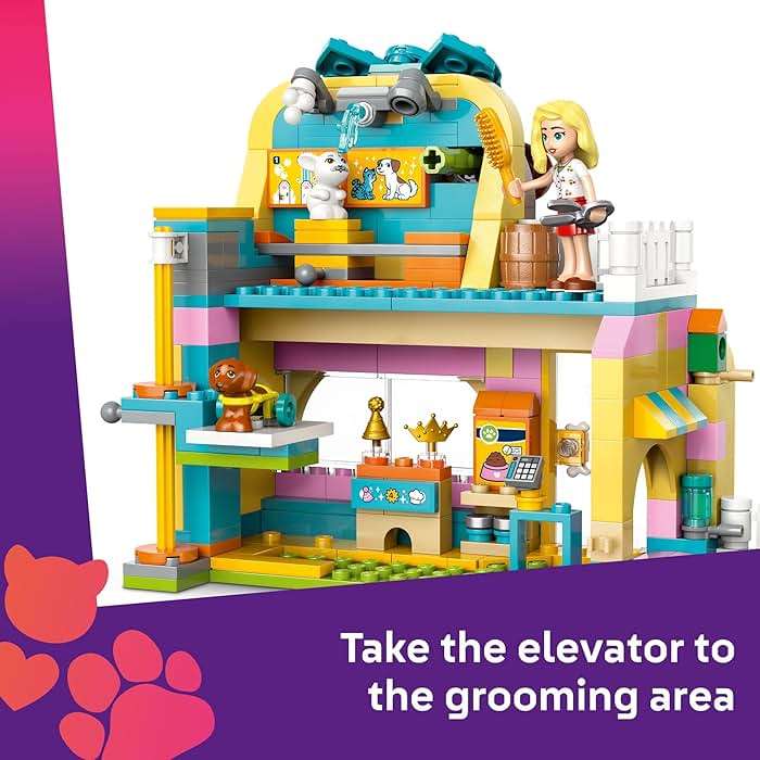 LEGO Friends Pet Accessories Shop Pretend Play Set - Building Toy for Kids, Girls and Boys, Ages 6+ - with 3 Minidolls, Toy Dog, Cat, & Rabbit - Gift Idea for Birthday - 42650 - Image 5