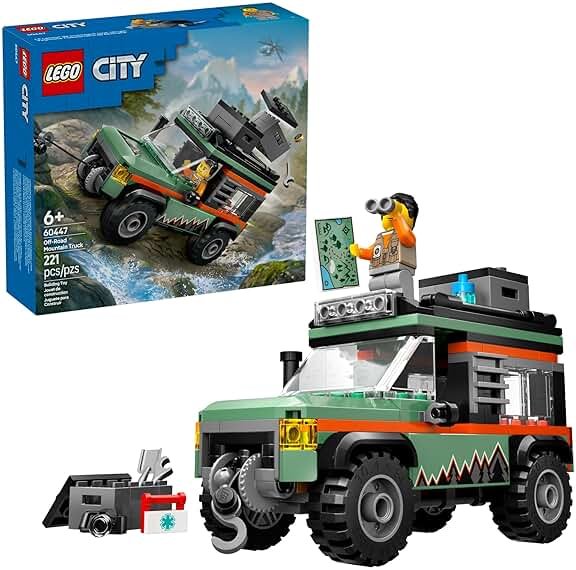 LEGO City Off-Road 4x4 Mountain Truck Toy - Building Toy Set for Kids, Boys and Girls, Ages 6+ - Fun Gift Idea for Birthdays and Holidays - with Adventurer Minifigure and Accessories - 60447 - Product Image