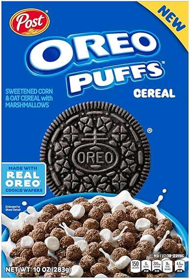 Post, Oreo Puffs Cereal, Chocolate Breakfast Cereal, 10 Ounce - Image 1