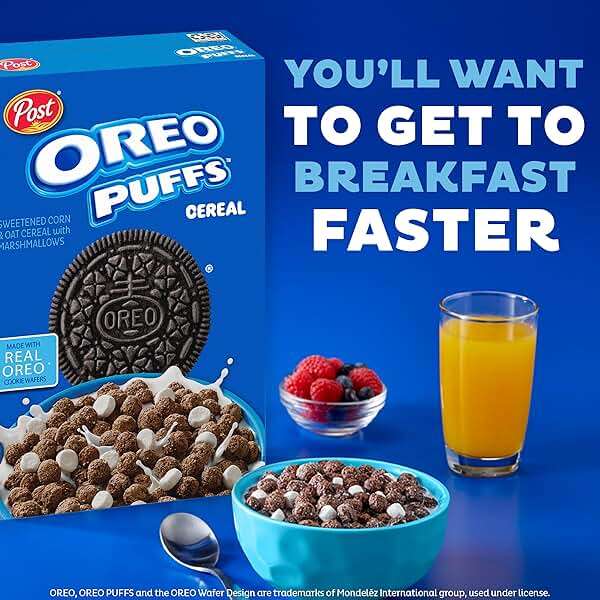 Post, Oreo Puffs Cereal, Chocolate Breakfast Cereal, 10 Ounce - Image 8