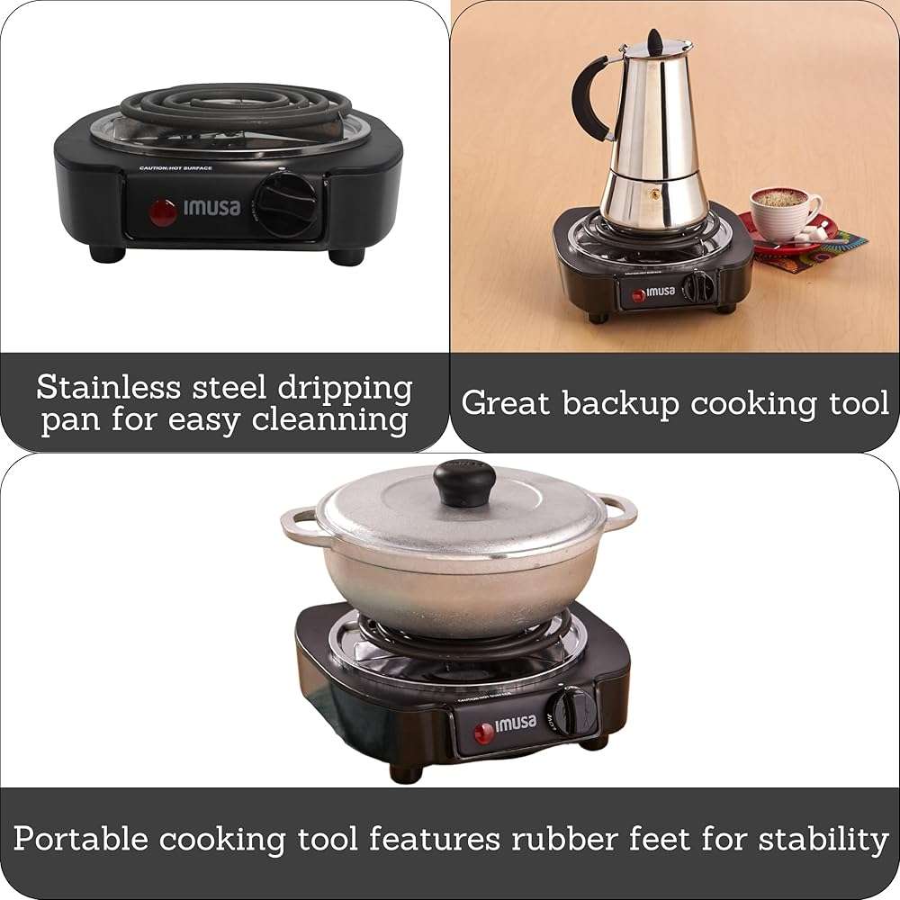 IMUSA Single Electric Burner, Black - Image 3