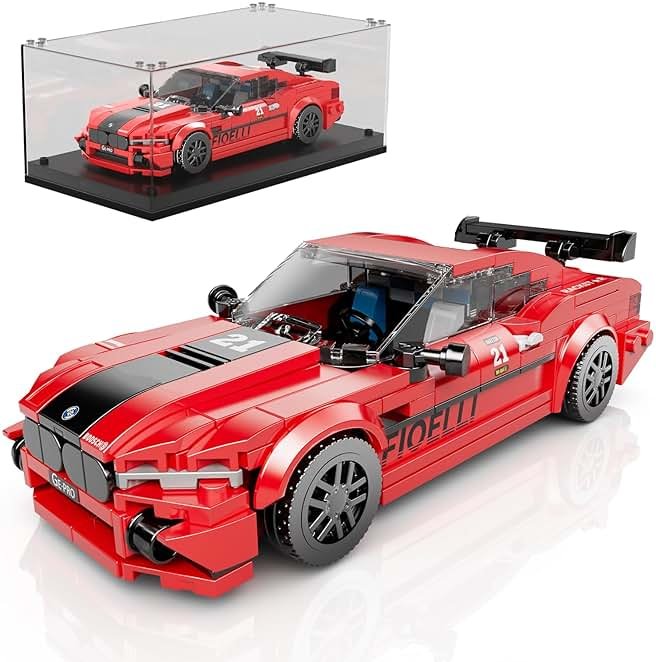 Mould King Speed Champion M8 Racing Car Building Kit with Acrylic Display Case, 27072 Collectible Model Car Kits, Building Blocks Kit Racing Toy Cars for Adult Kids 8+(481 PCS) - Product Image