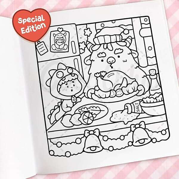 Cozy Christmas: Coloring Book for Adults and Kids (Cozy Spaces Coloring) - Image 4