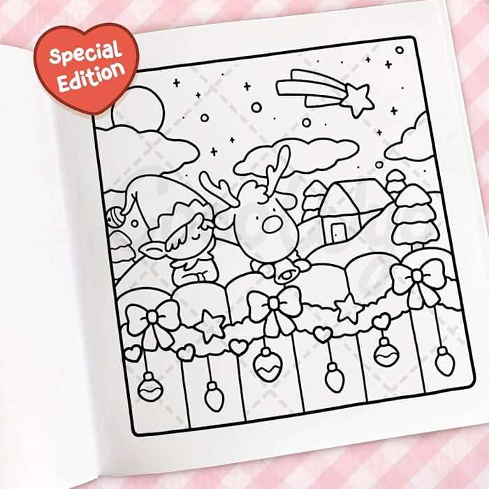 Cozy Christmas: Coloring Book for Adults and Kids (Cozy Spaces Coloring) - Image 6