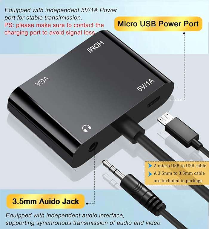 AKWOR HDMI to VGA+HDMI Adapter for Dual Monitor, HDMI to VGA & HDMI Splitter 1 to 2,1080P@60HZ Full HD Display Video Converter Compaitble with Windows/Mac Os/Linux, Plug & Play - Image 5