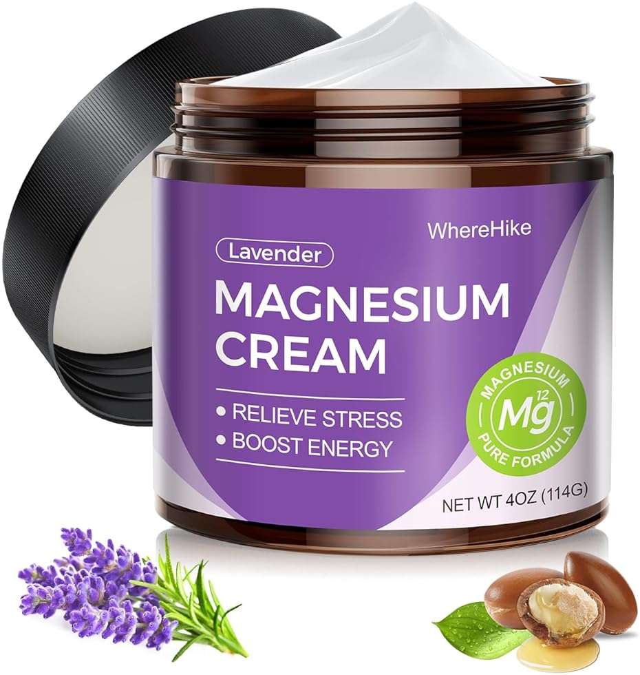 STILIP Natural Topical Magnesium Cream – Magnesium Lotion for Nighttime Skin Care, Lightweight Moisturizing Body Cream for Deep Hydration-Lavender - Image 1
