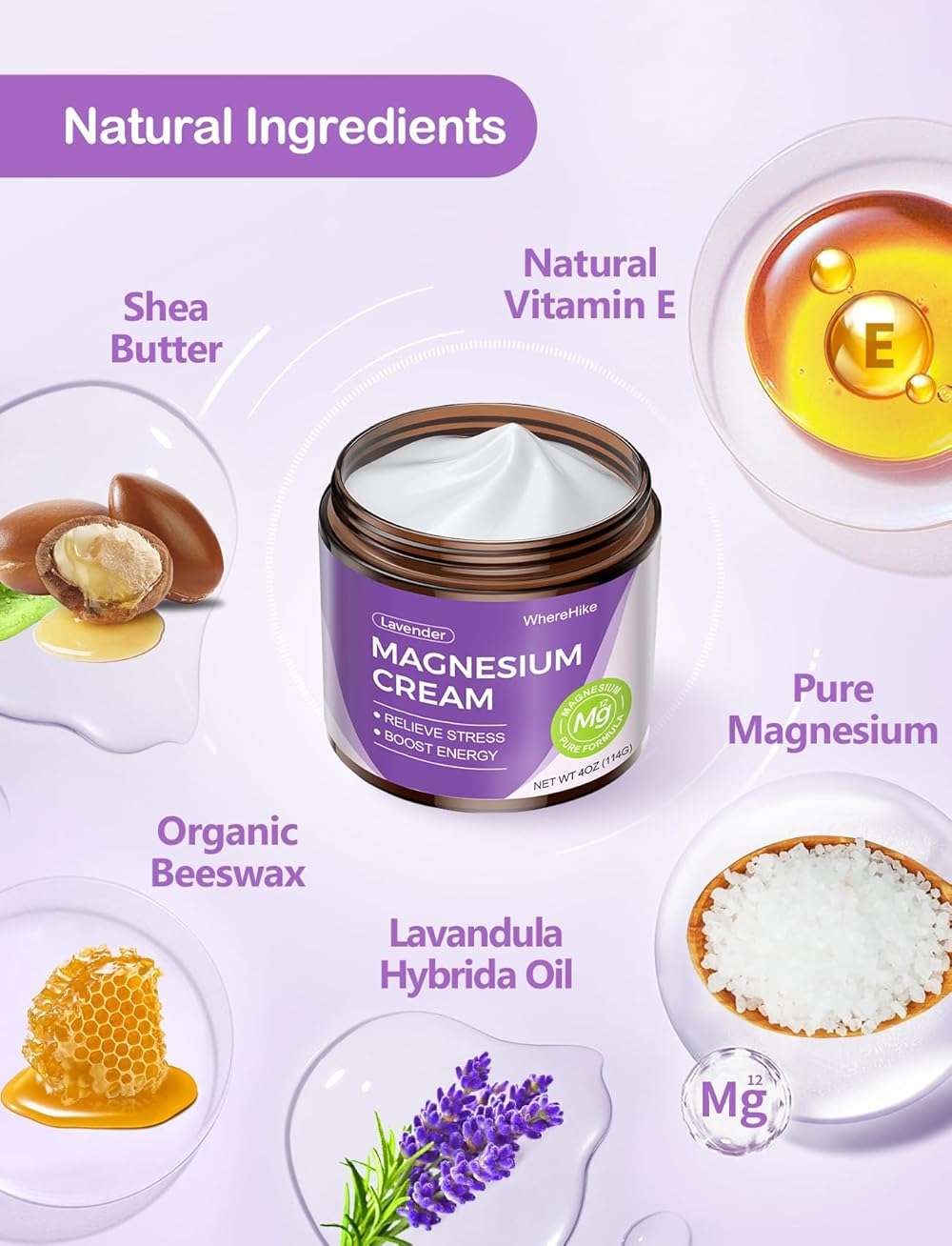 STILIP Natural Topical Magnesium Cream – Magnesium Lotion for Nighttime Skin Care, Lightweight Moisturizing Body Cream for Deep Hydration-Lavender - Image 3