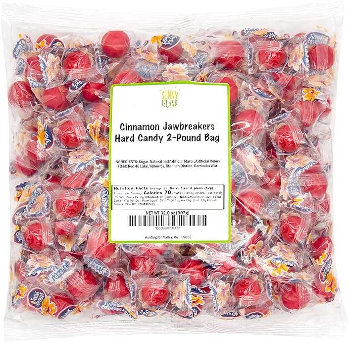 Cinnamon Jawbreakers Hard Candy, Spicy Cinnamon Candy, 2 Lb Bag | Individually Wrapped, Fiery Hot Cinnamon Flavor - Image 7