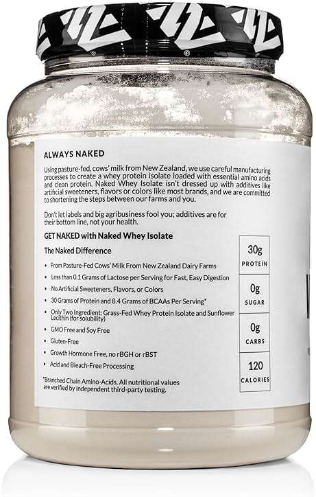 NAKED Whey Isolate Protein - Only 2 Ingredients, 30g Grass-Fed Protein, Zero Carb, Unflavored, Undenatured, Non-GMO, No Soy, Gluten-Free, No Preservatives - 28 Servings - Image 7