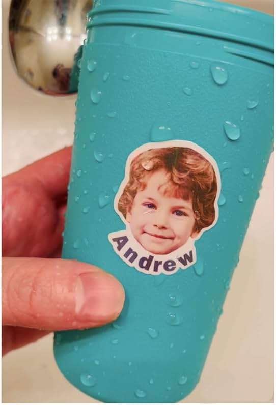 JJJ Design 32 pcs Personalized Face Stickers with Name - Portrait Face Photo Stickers for Water Bottles, Lunch Boxes, Phone Cases -Holographic Waterproof Dishwasher Safe (BB) - Image 5