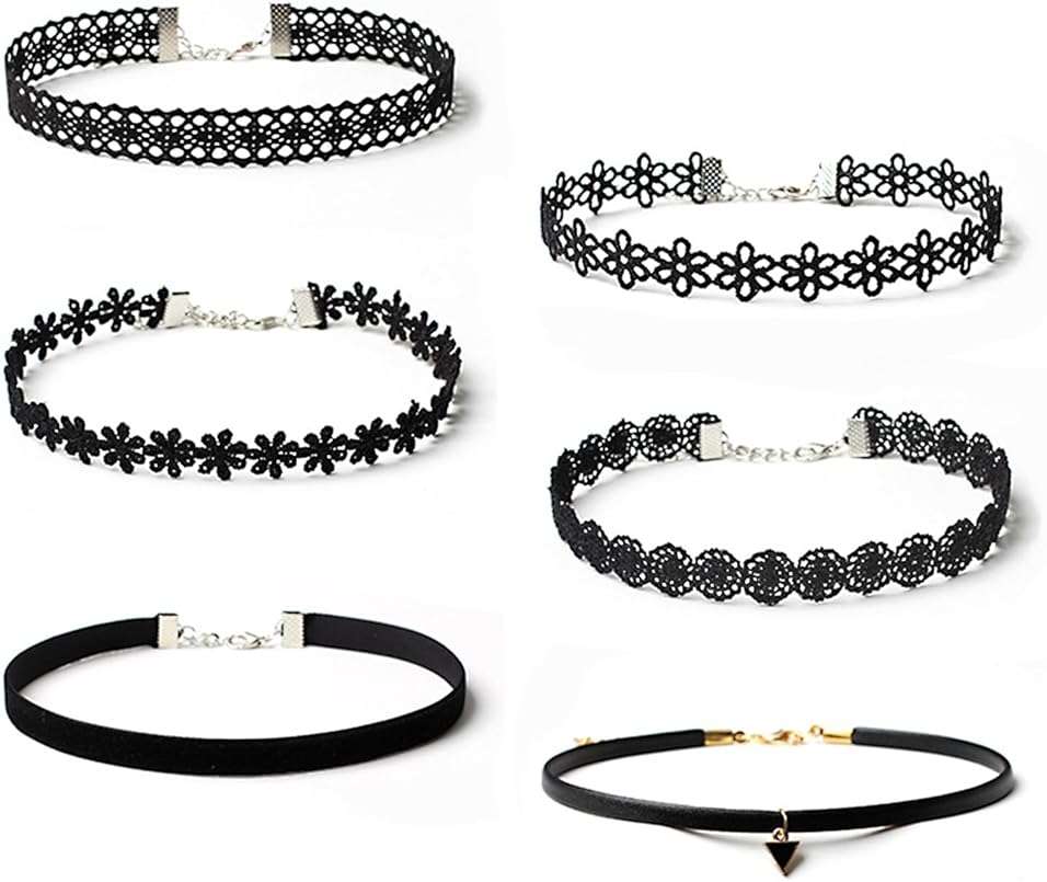 YEEQIN Black Choker Necklaces for Women Chokers Black Velvet Choker Necklaces Set Classic Gothic Tattoo Lace Choker - Image 1