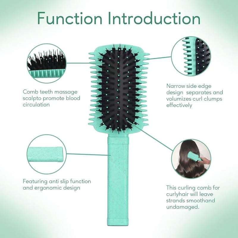 Curly Hair Brush Defining, Volume Curl Defining Brush for Effortlessly Detangling Shaping and Styling Women's Curls, Waves & Coils, Curly Hair Products, Reduce Frizz - Image 2