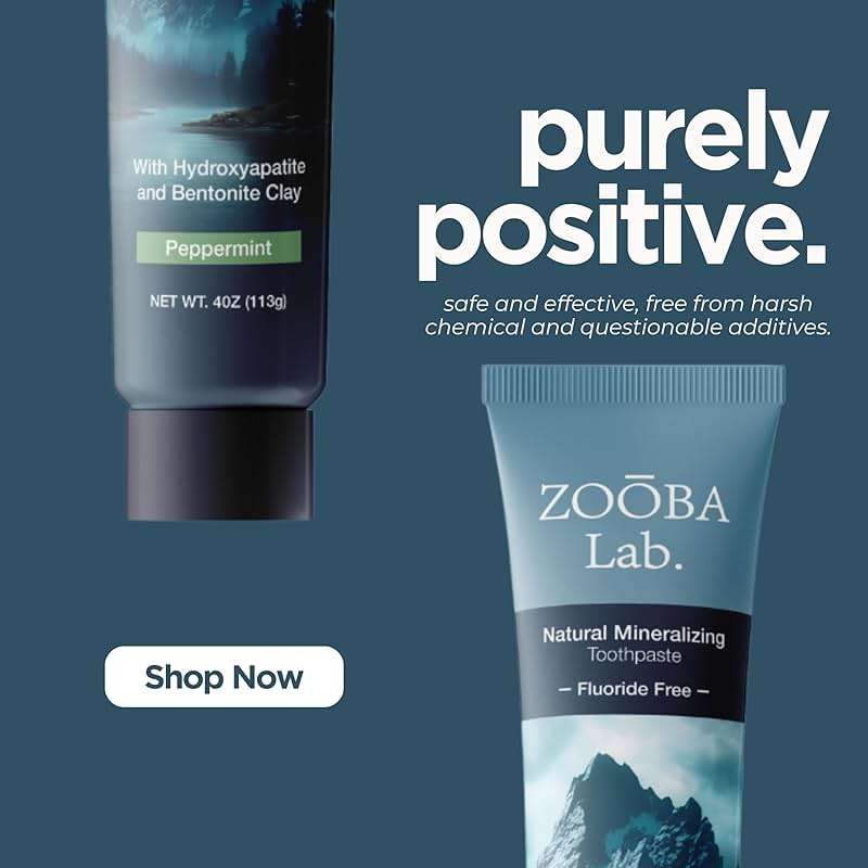 Zooba Natural Fluoride Free Toothpaste with Hydroxyapatite Remineralizing Whitening Bentonite Clay, Vegan - Sensitive Teeth - Doctor Recommended for Healthy Adults & Kids, Non-Toxic - Image 2